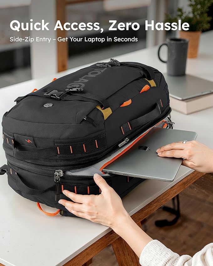 Tolaccea Travel Laptop Backpack, Large Carry on Backpack Flight Approved Convertible Duffle Luggage Bag Daypack Work Business Rucksack Fits 16" Laptop for Men Women 3 Carrying Ways, 40L-50L Expandable