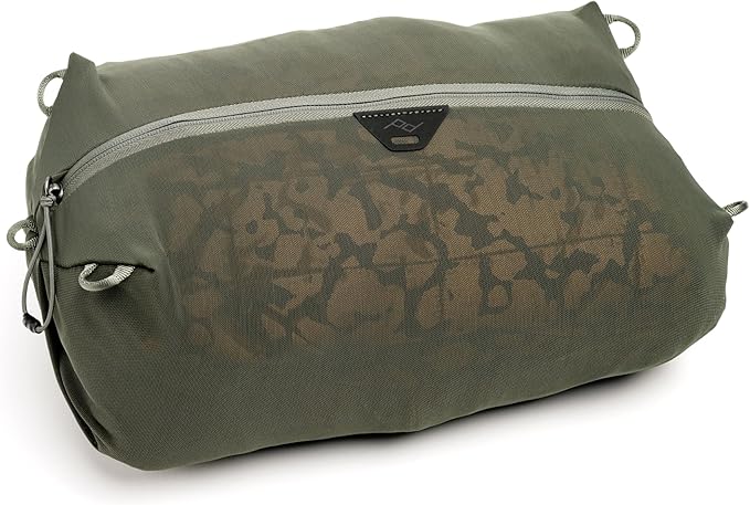 Peak Design Ultralight Mesh Packing Cube, Sage, Stretchy Mesh Luggage Cube with Strap Attachment Points and Luggage Pass Throughs, Zipper Opening, Travel Organizer for Men and Women, Size Small