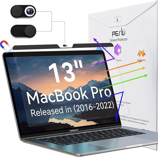 Magnetic Anti Blue Light Screen Protector for MacBook Pro 13 Inch (2016-2022, M1, M2), Removable Glare Filter for 13.3" Mac Laptop Computer