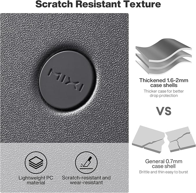 mixi 26 Inch Large Expandable Checked Luggage Suitcase with Spinner Wheels, Hardside Rolling Travel Suitcase PC with TSA Lock, Rock Gray