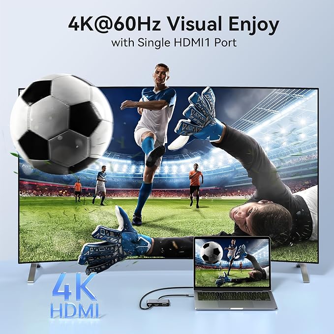 Selore USB C Docking Station 3 Monitors, USB C to Dual HDMI VGA Adapter with One-Touch Multi-Screen Switch and Screen On/Off Button, HDMI Splitter Converter for Dell, HP, Lenovo,MacBook Pro/Air, etc