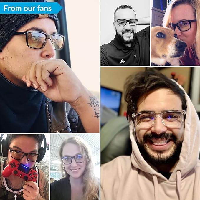 J+S Vision Blue Light Blocking Glasses for Men Women | Computer Gaming Work| Anti Strain Fatigue UV Glare | Medium-Small Fit