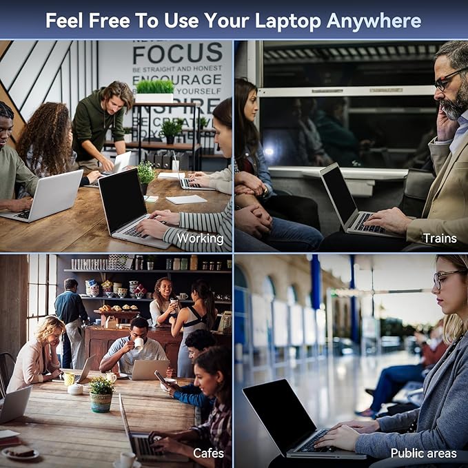 Laptop Privacy Screen 14 Inch Compatible With Lenovo Hp Dell Acer Asus Thinkpad Envy Xps, 16:9 Aspect Removable Anti Glare Blue Light Filter Protector, 14inch Computer Monitor Privacy Shield