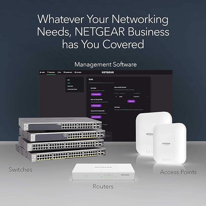 NETGEAR 24-Port Gigabit Ethernet Unmanaged Essentials Switch (GS324) - Desktop, Wall, or Rackmount, Silent Operation
