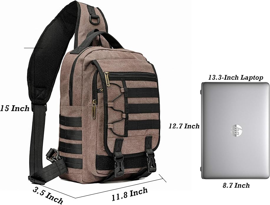 NICGID Sling Bags Chest Shoulder Backpacks, 12.5'' 13.3'' 14.1'' 15.6''Laptop Backpack Crossbody Messenger Bag Travel Outdoor