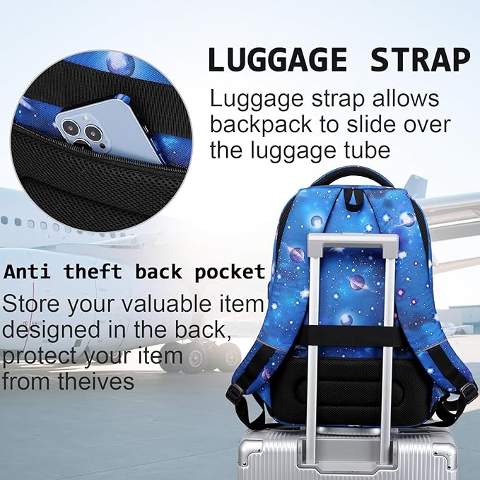 Laptop Backpack,Business Travel Anti Theft Slim Durable Laptops Backpack with USB Charging Port,Water Resistant College Computer Bag for Women & Men Fits 15.6 Inch Laptop and Notebook-Dreamy Blue