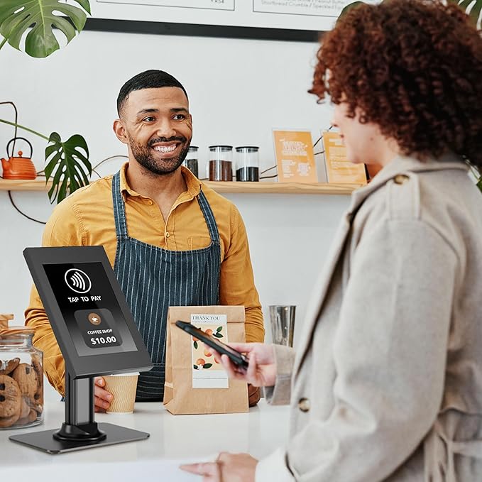 Mount-It! Anti-Theft Tablet Kiosk, Locking Countertop Tablet Enclosure with Freestanding Base, Universal Enclosure Compatible with iPads Gen 7, 8, 9 and 10, iPad Pro, iPad Air, Black