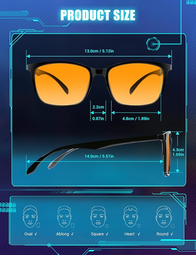 TIJN Sleep Glasses for 99.9% Blue Green Light Blocking Dual AR Coatings Red Lens for Computer Gaming Reduce Eyestrain, TR90