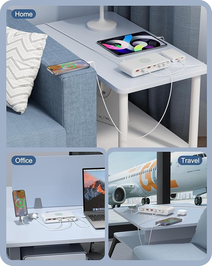 145W USB C Charging Station for Multiple Devices,6 Port USB C Hub Charger,Multi USB Charger Block for Laptop MacBook,HP,iPad,iPhone,Samsung(NOT Wireless)