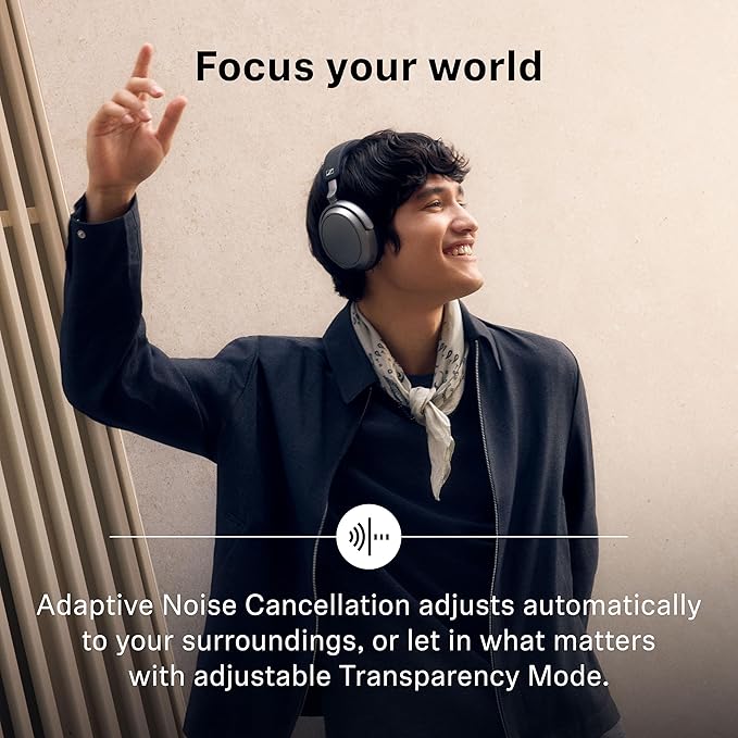 Sennheiser Momentum 4 Wireless Noise Cancelling Headphones - Bluetooth Headset for Crystal-Clear Calls with Adaptive Noise Cancellation, Over-Ear Headphones, 60h Battery Life, Folding Design, Brown