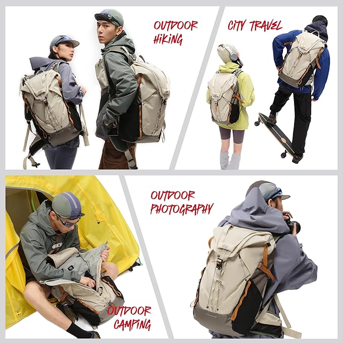 VSGO Pocket Ranger Expandable 35-43L Photography & Outdoor Backpack – Lightweight Camera Bag for Hiking, Mountaineering, Travel