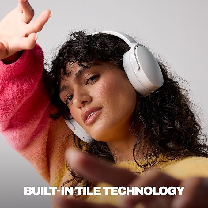 Skullcandy Hesh Evo Wireless Over-Ear Bluetooth Headphones with Extra USB-C Charging Cable, Noise Isolating, 36 Hours Battery, Foldable Lightweight Design, Microphone for iPhone Android - Bone