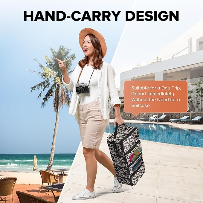 Suitcase Organizer, Travel Luggage Organizer Hanging Shelves Packing Cube Closet/Collapsible Portable Travel Organizer for Carry-on