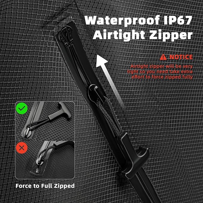 Luvan Travel Vacuum Bags for Luggage, Reusable Space Saver 33L Compression Clothing Packing Storage Organizer Cube for Carry On Suitcases and Backpack, IP67 Waterproof (1PC No Pump)