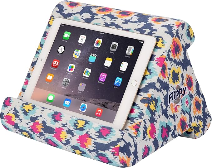 Flippy Tablet Pillow Stand and Holder for Lap, Desk and Bed, Multi-Angle with Storage, Compatible with Kindle, Fire, Samsung Galaxy, iPhone 13 pro, 12