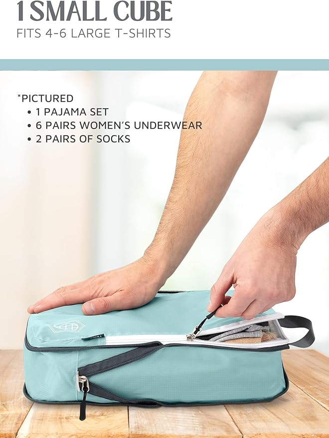 Compression Packing Cubes Set for Travel - Lightweight, Durable Clothes Organizer for Carry-On Luggage and Suitcases by TRIPPED Travel Gear