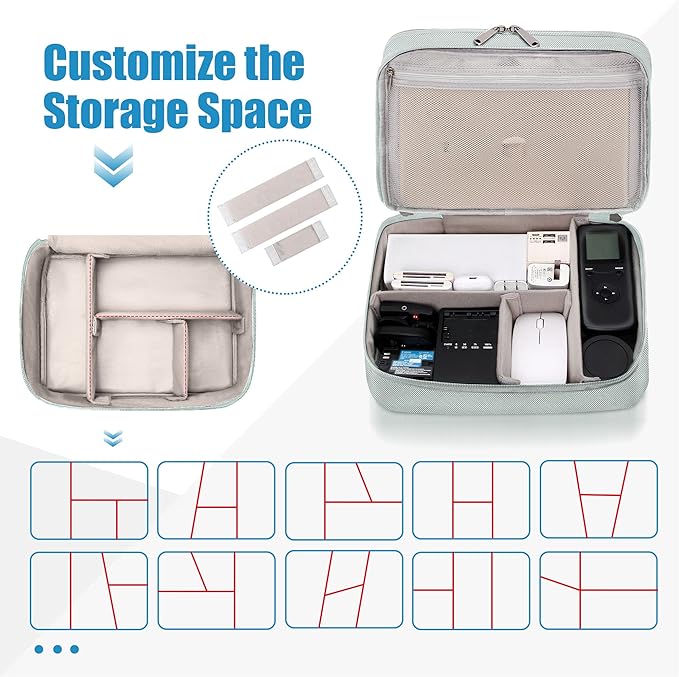 SELLYFELLY Electronics Travel Organizer, Double Layer Cable Organizer Bag Watreproof Electronics Accessories Storage Bag for Cord, Charger, Phone, Power Bank, Hard Drive