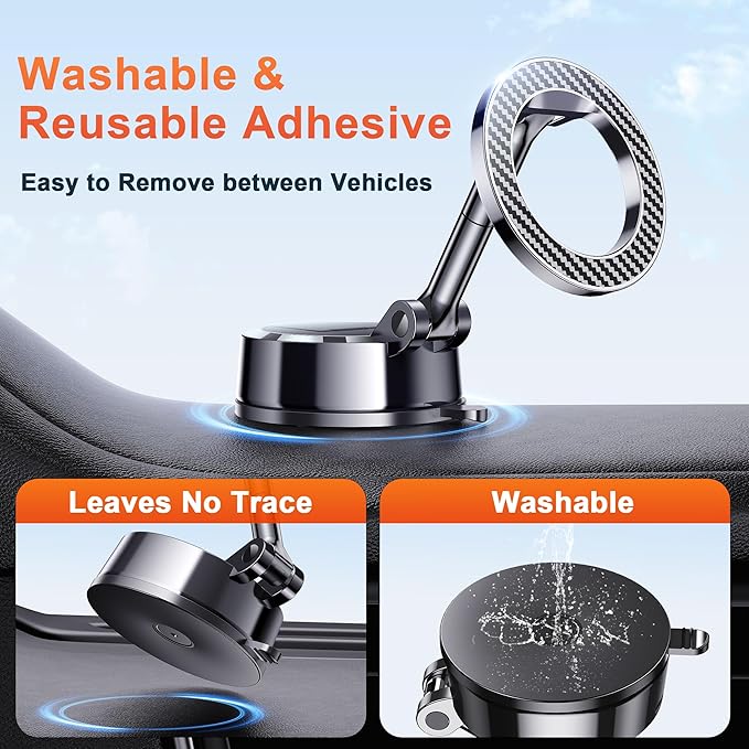 for MagSafe Car Mount Magnetic Dash Mounted Phone Holders for Car Phone Holder Mount 360°Rotatable & Foldable Windshield Dashboard Phone Mount Cell Phone Cradles Fit for iPhone 16 15 14 13 12 series