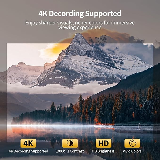 Mini Projector 4K support with WiFi 6 and Bluetooth 5.0, 4w Speaker, Auto Vertical Keystone 45° Rotatable Portable Proyector for Home Bedroom Outdoor