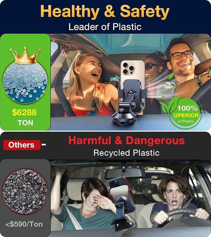 Romuto Car Phone Holder Mount【2025 Strongest Suction】 Phone Mount for Car Cell Phone Holders for Your Car Accessories for Women Men Dash Windshield Vent Truck Stand for iPhone Samsung Camera Mounts