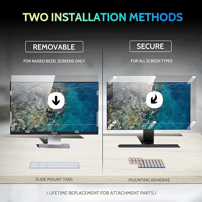 [2 Pack] 31.5 Inch Privacy Screen for Computer Monitor 16:9 Aspect Ratio, Eye Protection Anti Blue Light Glare Shield, 31.5inch Removable Black Blackout Anti Spy Desktop Security Private Filter