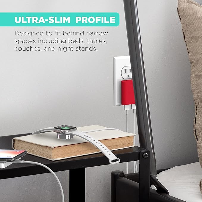 iHome 2-Port USB Wall Charger, AC Pro Multiport Plug Adapter, Phone Charging Block with Dual Ports, Flat Wall Adapter for Home & Travel