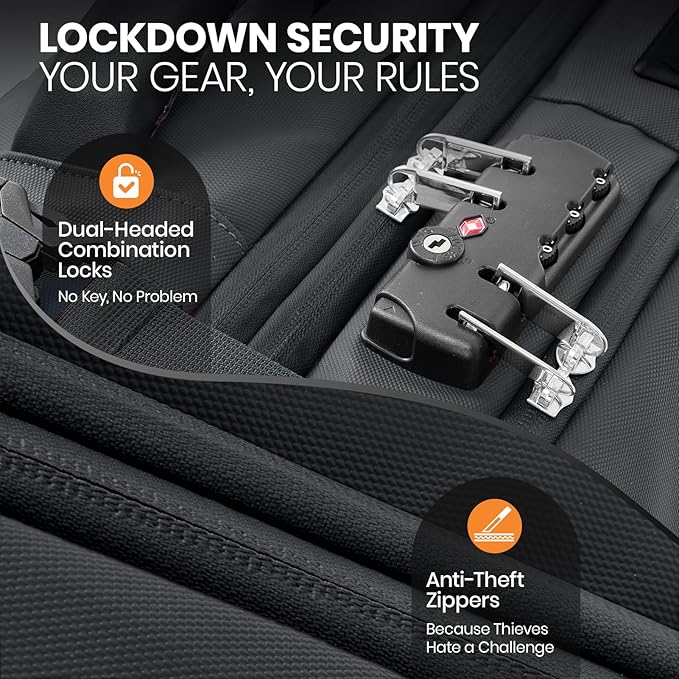 Fanwoli Vacuum Rolling Travel Backpack, Carry On Luggage with TSA Lock & Anti Theft Zipper, 70L Expandable Airback with Compression Pump, Waterproof Laptop Bag Ideal for Flight & Business,Black