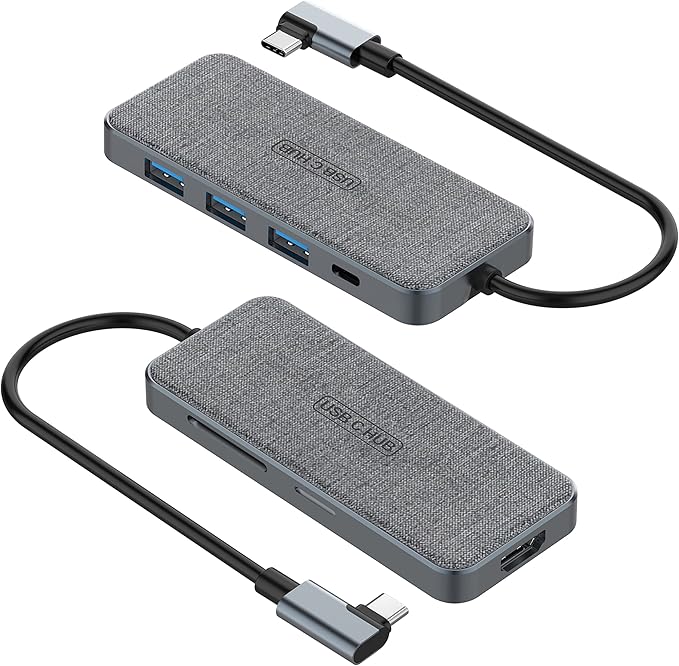 USB C Hub, ZSIMC 7-in-1 Docking Station Multiport Adapter with 4K HDMI, 100W Power Delivery, 3 USB 3.0 Ports, SD/TF Card Reader for MacBook Pro/Air, iPad Pro/Mini 6, Surface and More Type C Laptops