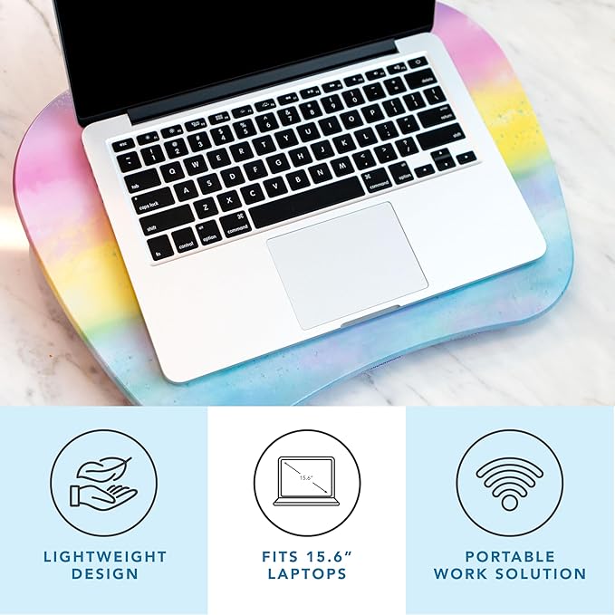 LAPGEAR MyStyle Portable Lap Desk with Cushion - Sunset Watercolor - Fits up to 15.6 Inch Laptops - Style No. 45321