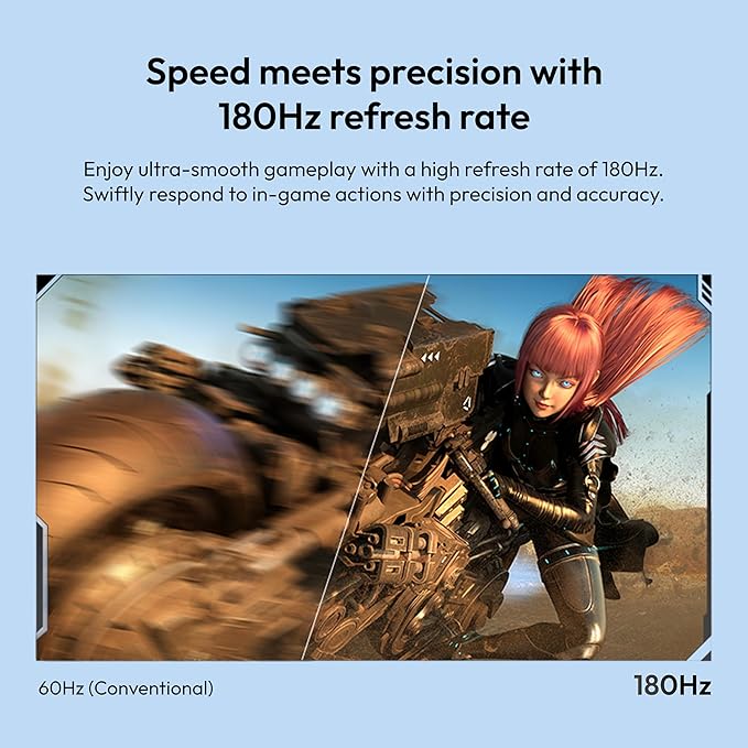 Pixio PX278 Wave Blue 27 inch 180Hz Refresh Rate QHD 1440p Resolution Fast IPS Panel 1ms GTG Response Time Blue Gaming Monitor with FreeSync