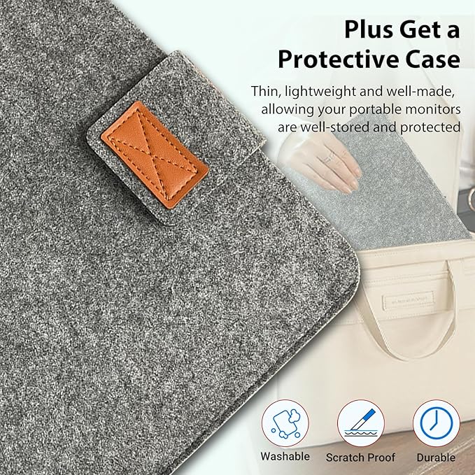 InnoView Portable Monitor 18.5 inch 100HZ 120% sRGB, 1080P FHD IPS Large Portable Monitors for Laptop USB C HDMI HDR Travel Monitor with Kickstand Mac PC Xbox PS4/5 Switch