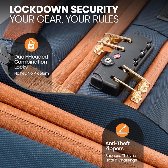 Fanwoli Vacuum Rolling Travel Backpack, Carry On Luggage with TSA Lock & Anti Theft Zipper, 70L Expandable Airback with Compression Pump, Waterproof Laptop Bag Ideal for Flight & Business,Blue