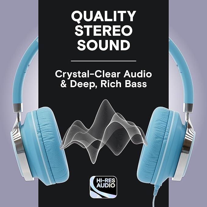 ARTIX CL750 USB C Wired Headphones with Mic & Volume Control Noise Isolating for iPhone 15-17, Samsung Computer Earphones Wired, On-Ear with Wire, Plug in and Play