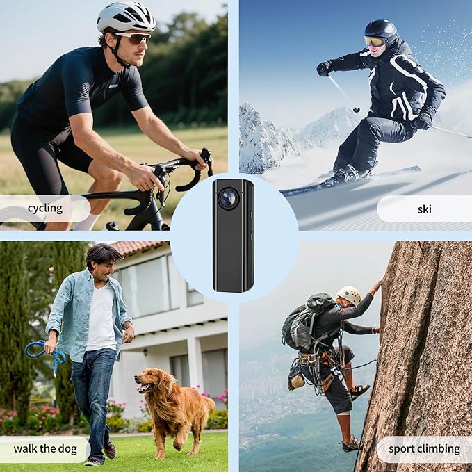 Mini Body Camera 64GB, 4K 30FPS Action POV Camcorder, Wearable Body Worn Cam with Audio and Video Recording, Hands Free Sports Camera with Magnetic Back Clip for Traveling Vlogging Cycling