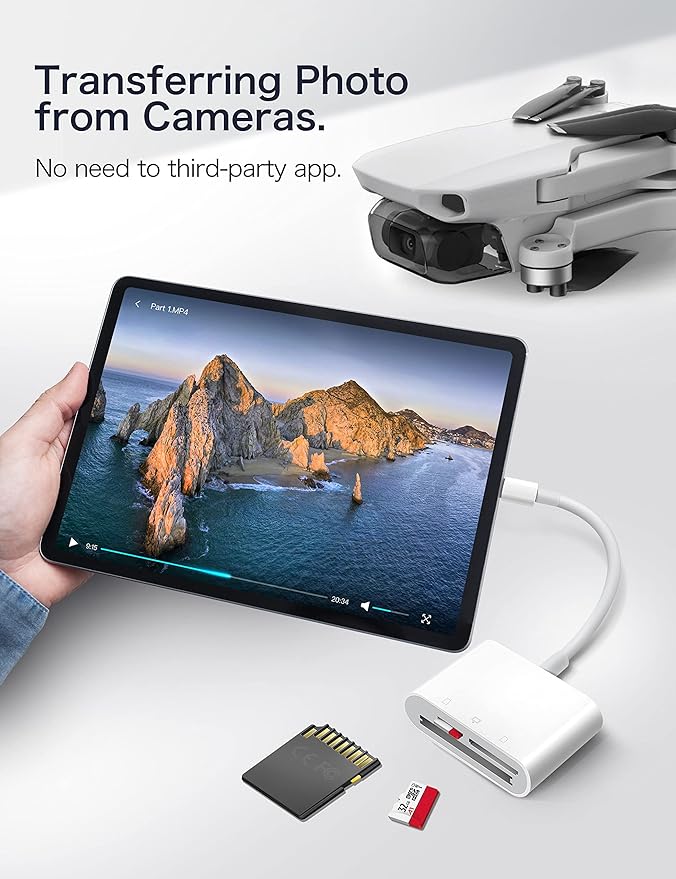 USB C SD Card Reader for iPhone 15/iPad/Mac, ChiaoPio USB C to SD CF, Type C Memory Card Adapter with Compact Flash/CF/SD/MicroSD Slots Compatible with iPad MacBook Pro/Air/Mini Mac Laptop