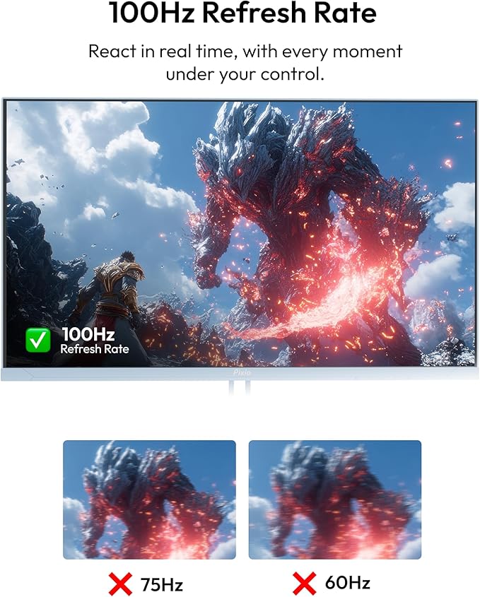 Pixio PX275 Wave Blue 27 inch 100Hz Refresh Rate QHD 1440p Resolution IPS Panel 1ms MPRT Response Time Gaming Monitor with Adaptive Sync