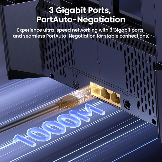 Tenda BE3600 Dual Band WiFi 7 Router (RE3L)– 3x1G Ports, Easy Setup, Security Protect, Parental Control, Access Point Mode, Vertical Design, MLO, VPN, NFC