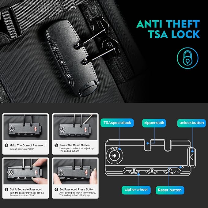 BANGE Travel Backpack with TSA lock version can hold 15.6 inch Laptop suitable Daily Commute and Overnight Flight Approved Anti-theft Bag