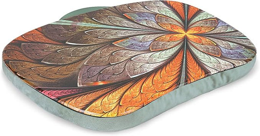 Lap Laptop Desk - Portable Lap Desk with Pillow Cushion, Fits up to 15.6 inch Laptop for Home Office Students Use as Computer Laptop Stand, Book Tablet(1-Orange Flower)