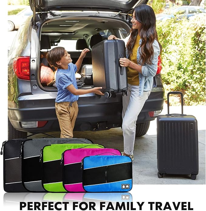 Packing Cubes Luggage Bags Organizer Durable Travel Accessories With Clothing Label