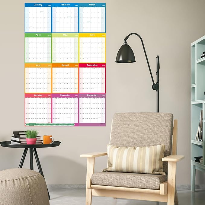 2026 Yearly Wall Calendar - annual calendar 2026, 2026 Yearly Wall Calendar&Planner with Thick Paper, January 2026 - December 2026, X Large, 34.7" x 22.8", 2026 Yearly Planner (Yearly Wall Calendar)