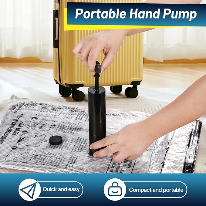 Travel Vacuum Bags for Luggage with Hand Pump,Vacuum Seal Bags for Clothing,Packing Cubes Compression,Cruise Ship and Travel Essentials(Combo 20 Pack)