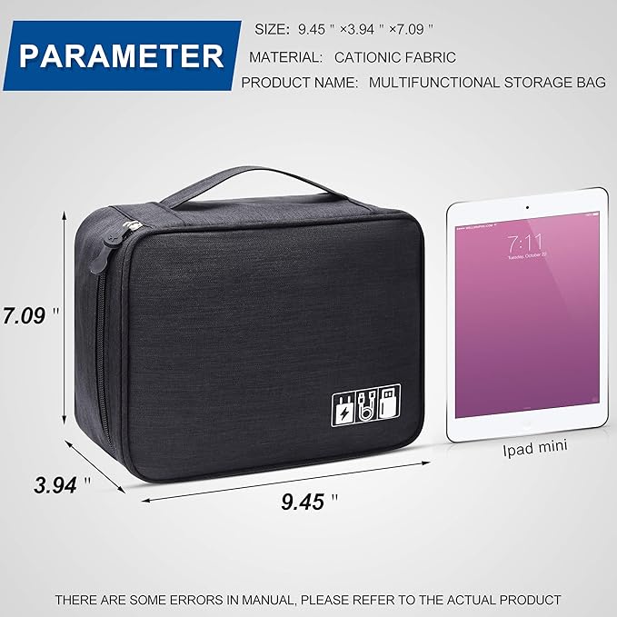 VOCUS Electronics Organizer Travel Cable Organizer Bag for Electronics Accessories, Portable Tech Carring Large Storage Case for Charger, Cord, Power Bank, Hardware