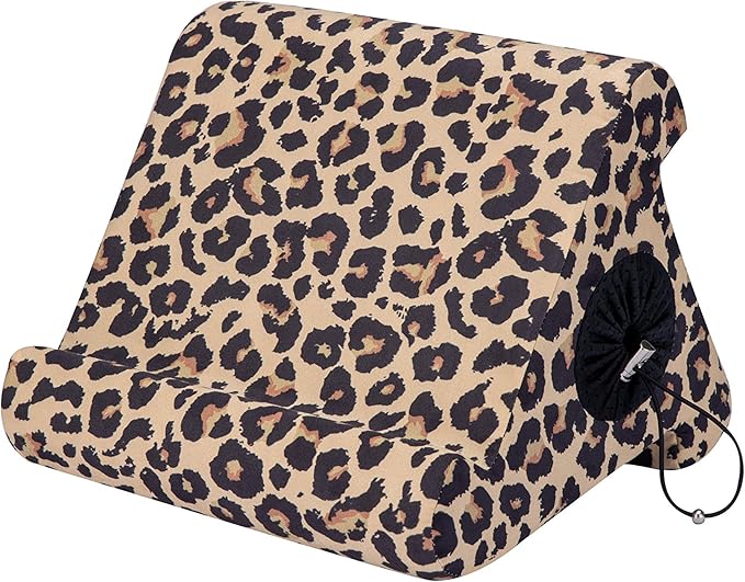 Flippy Tablet Stand with Cubby Storage and Multi-Angle Viewing for Home, Work & Travel. Our Tablet Holder Has Storage for Your All Your Personal Items. (Def Leopard)