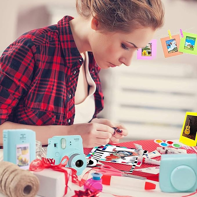 Fujifilm Instax Mini 12 Camera Bundle - Pink, 20 Film Sheets, Carrying Case, Photo Album, Frames, Filters