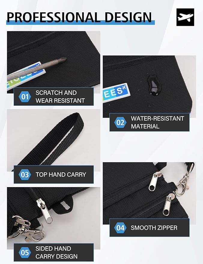 Peicees World Travel Essentials Currency and Passport Organizers Cash Cards Tickets Holder RFID Blocking Wallet, Black