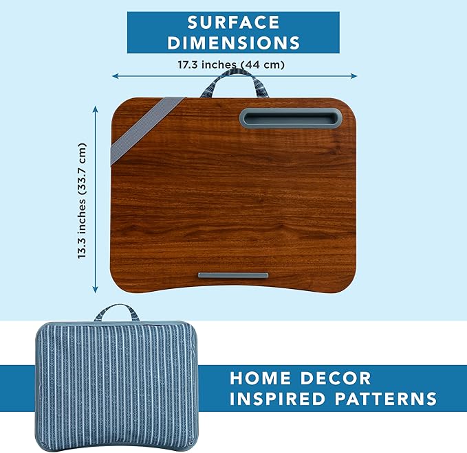 LAPGEAR Designer Lap Desk with Phone Holder and Device Ledge - Arrow Stripes - Fits up to 15.6 Inch Laptops - Style No. 45411