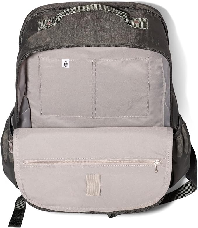 Baggallini Everyday Laptop Backpack - 11x15.5 Lightweight Water-Repellent Nylon Travel Bag w/Padded Laptop Sleeve & RFID