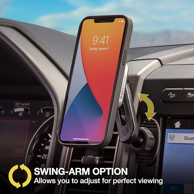 Scosche MP2ODVM-XTSP MagicMount Pro2 Dash/Vent/Window 4-in-1 Magnetic Cell Phone Holder Car Mount Kit Compatible with MagSafe, iPhones, Galaxy, Pixel & All Smartphones