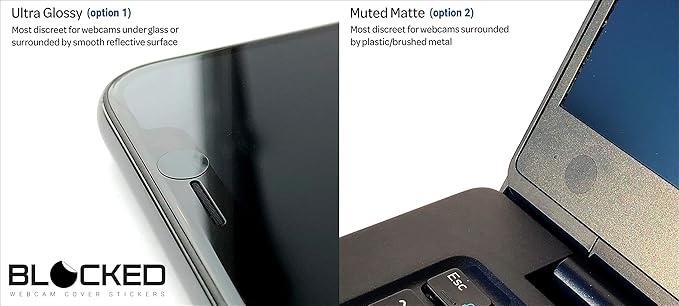 BLOCKED Stackable Webcam/Camera Vinyl Covers | 456 Low-Tack Restickable Webcam Stickers | Multi Finishes, Colors, & Sizes | 6-Pack Variety